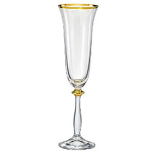JG 6 TACAS CHAMPANHE ANGELA CRISTAL ECOLOGICO 190ML 24,5CM