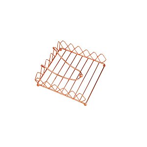 PORTA GUARDANAPOS DE FERRO CROMADO ROSÉ 18x18x6cm