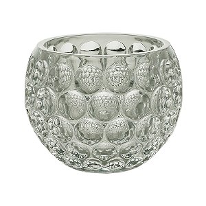 PORTA VELA DE CRISTAL BOLHAS 11x9cm
