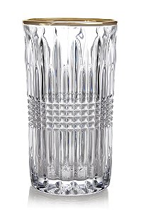 JG 6 COPOS EDIMBURGO GOLD RIM CRISTAL ECOLOGICO 310ML 14CM