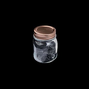 POTE DE VIDRO TRANSPARENTE C/TAMPA GOLD ROSÉ 150ml