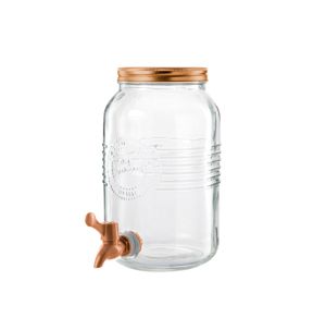 DISPENSER  CRISTAL ECOLÓGICO C/TAMPA E TORNEIRA ROSÉ GOLD 3l