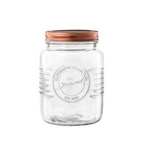 PORTA MANTIMENTO VIDRO TAMPA AÇO INOX ROSÉ GOLD OLD 1000ml