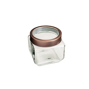 POTE  VIDRO TRANSPARENTE C/TAMPA  ACRÍLICO GOLD ROSÉ 800ml