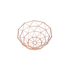 FRUTEIRA DE FERRO CROMADO ROSÉ 26x26x14cm