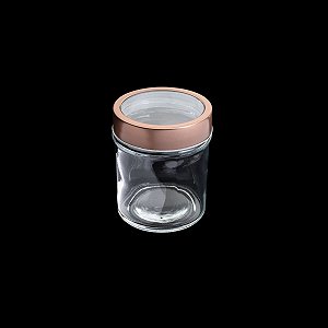 POTE  VIDRO TRANSPARENTE C/TAMPA  ACRÍLICO GOLD ROSÉ 350ml