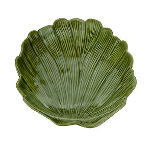 PRATO DECORATIVO DE CERÂMICA BANANA LEAF VERDE 14x13x2,5cm