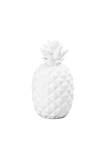 ABACAXI DECORATIVO DE CERÂMICA BRANCO 28cm