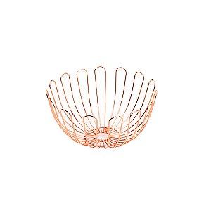 FRUTEIRA DE FERRO CROMADO ROSÉ 33x19cm