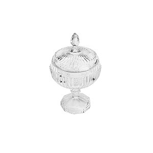POTICHE DE CRISTAL C/PÉ ELISABETH 15x26cm