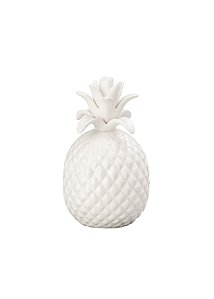 ABACAXI DECORATIVO DE CERÂMICA BRANCO 19,5cm