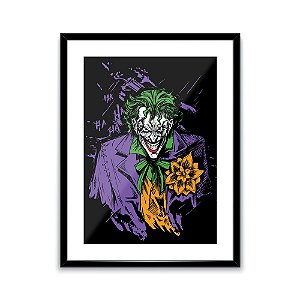 POSTER COM PASSEPARTOUT MDF/PAPEL/VIDRO DC JOKER DIABOLIC FA