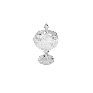 POTICHE DE CRISTAL C/PÉ ELISABETH 10,5x20cm