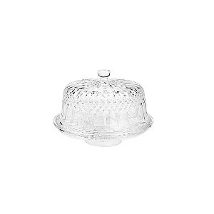 PRATO P/BOLO DE CRISTAL DIAMANTE 30x22cm