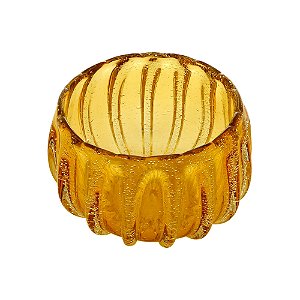 CENTRO DE MESA DE VIDRO ITALY ÂMBAR 22x14,5cm