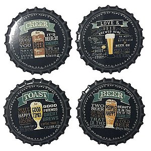 JG DE COASTER TAP 4 PECAS EM CERAMICA D10,8CM