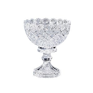 CENTRO DE MESA C/PÉ DE CRISTAL DIAMOND STAR 20x24cm
