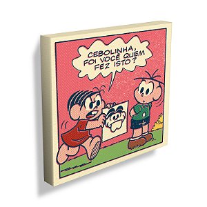 QUADRO TELA TM MONICA E CEBOLINHA WHO DID IT FD ROSA