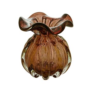 VASO DE VIDRO ITALY PÚRPURA E ROSÉ 10x11cm