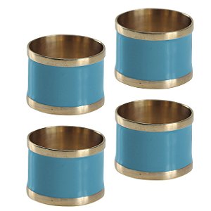JG 4 ANEIS LACA GUARDANAPO LATAO RESINA 5X5CM AZUL