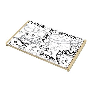 BANDEJA DE BAMBU CHEESE DESIGN 32x20cm