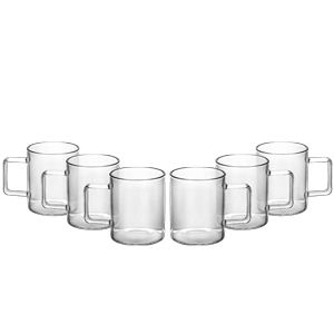 CJ 6 CANECAS DE VIDRO BOROSSILICATO 220ml