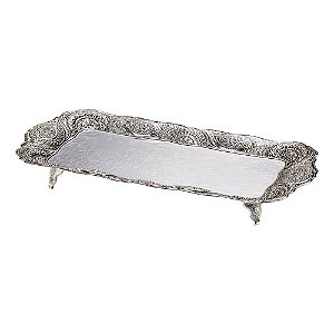 BANDEJA DE ZAMAC NIQUELADO MARROCOS 39x19cm