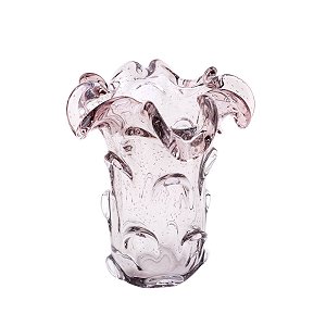 VASO DE VIDRO ITALY ROSA CLARO 19x24cm