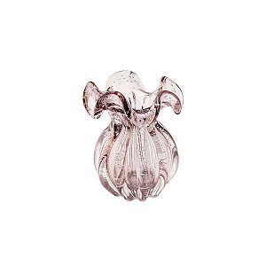 VASO DE VIDRO ITALY ROSA CLARO 13x17cm