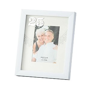 PORTA RETRATO DE PLÁSTICO BODAS DE PRATA 10x15cm