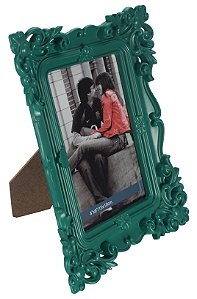 PORTA RETRATO RETRÔ EM PLÁSTICO 13X18CM MENTA