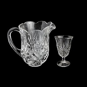CJ 7PC JARRA C/6 TAÇAS DE CRISTAL DUBLIN 1,3l/220ml