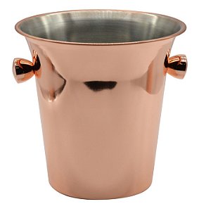 BALDE PARA GELO EM INOX COM REVESTIMENTO DE COBRE 20CM