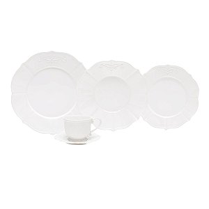 APARELHO  JANTAR 30 PC P/CHÁ  PORCELANA SUPER WHITE GENEBRA