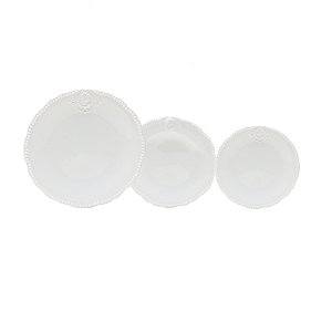BAIXELA 18 PRATOS DE PORCELANA SUPER WHITE QUEEN