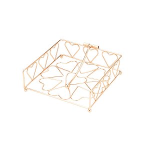 PORTA GUARDANAPOS DE FERRO CROMADO ROSÉ 19x6cm