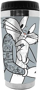 COPO TERMICO PLASTICO LOONEY BUG BUNNY CONCERNED CINZA