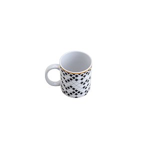 CANECA DE PORCELANA ARGOS PRETO E BRANCA 330ml