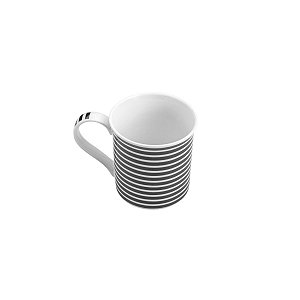CANECA DE PORCELANA LINES BRANCA E PRETA 350ml