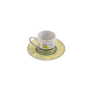 CJ 6 XÍCARAS P/CAFÉ C/PIRES DE PORCELANA SICILIAN 90ml