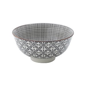CJ 6 BOWLS DE PORCELANA MARRAKECH MARROM E BRANCO 9,5x5cm