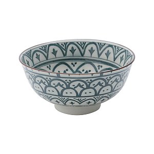 CJ 4 BOWLS DE PORCELANA DUBAI VERDE E BRANCO 12x5,5cm