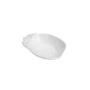 PETISQUEIRA DE PORCELANA NEW BONE PINEAPPLE BRANCO 13x9,5cm