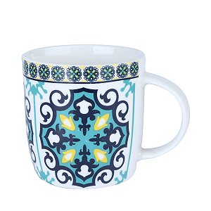 CANECA DE PORCELANA LADRILHO VERDE 350ml