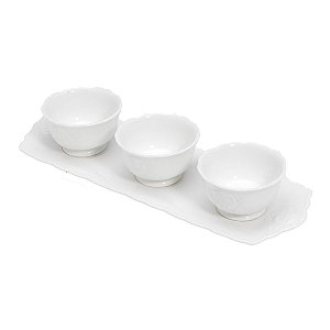 CJ 3 PETISQUEIRAS C/SUPORTE DE PORCELANA SUPER WHITE QUEEN