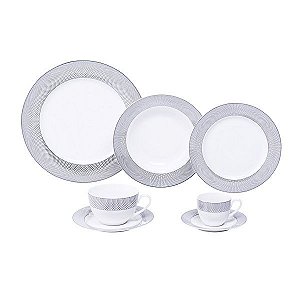 APARELHO  JANTAR 42PC  PORCELANA NEW BONE INFINITYS MAIL BOX