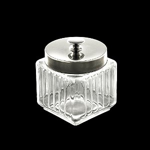 PORTA MANTIMENTO DE VIDRO C/TAMPA DE METAL 11,5x14cm