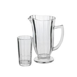 CJ 7PC JARRA C/6 COPOS DE VIDRO LINE