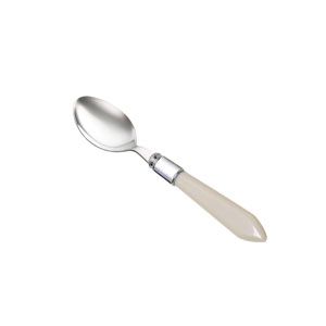 CJ 6 COLHERES SOBREMESA AÇO INOX CABO PLÁSTIC CINZA 19,5cm