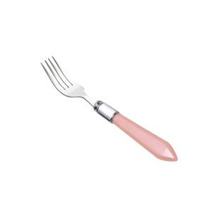 CJ 6 GARFOS MESA AÇO INOX CABO PLÁSTICO MOTHER PEARL ROSA 21